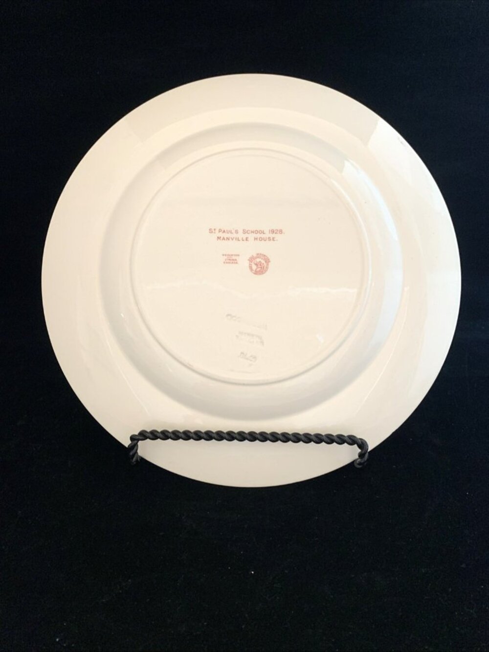 Wedgwood St Paul's School Manville House 1928 Pink Transferware 10 3/8" Plate - Picture 3 of 5